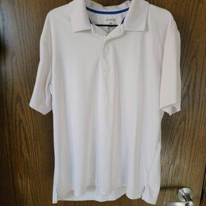 Men's White George Polo Shirt Size Large 100% Recycled Polyester